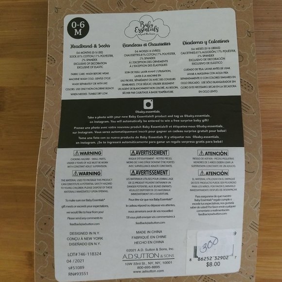 Baby Essentials Pumpkin Jack O Lantern Headband and Socks Gift Set 0-6 Months - Picture 2 of 5